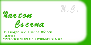 marton cserna business card